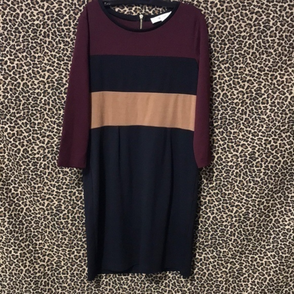 Jones studio striped color lock dress size small